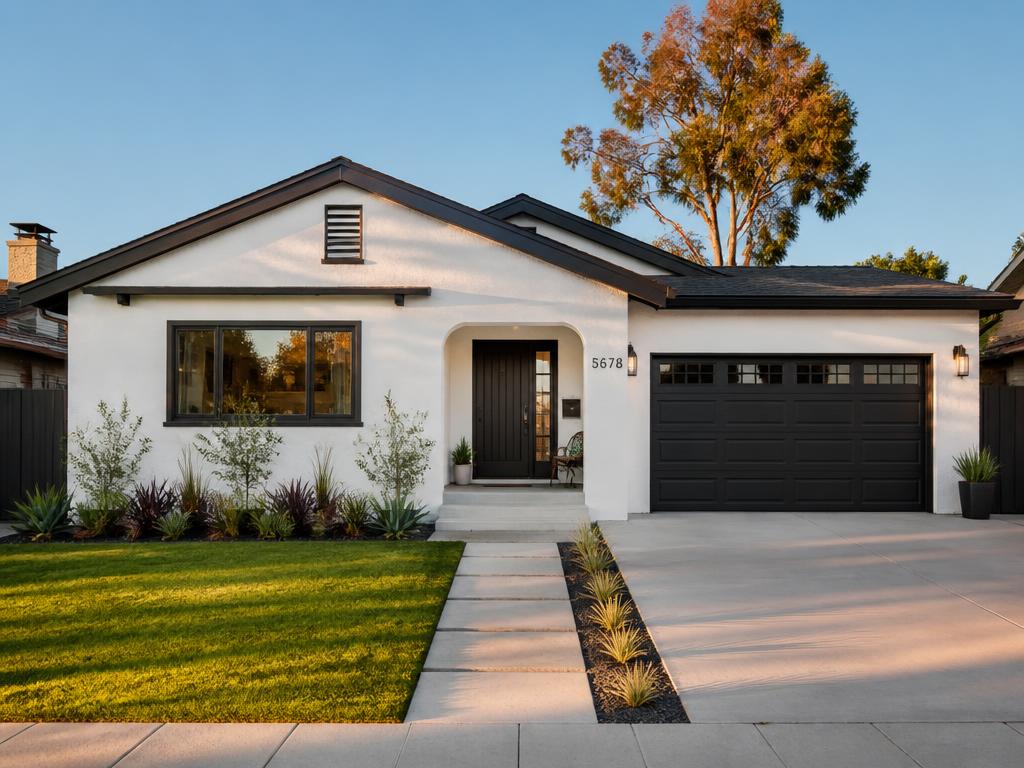 Freshly repainted home with flawless finish and sharp trim